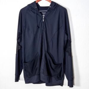 Torrid Active Hoodie 2XL Black Gray Mesh Gorpcore Athleisure Utility